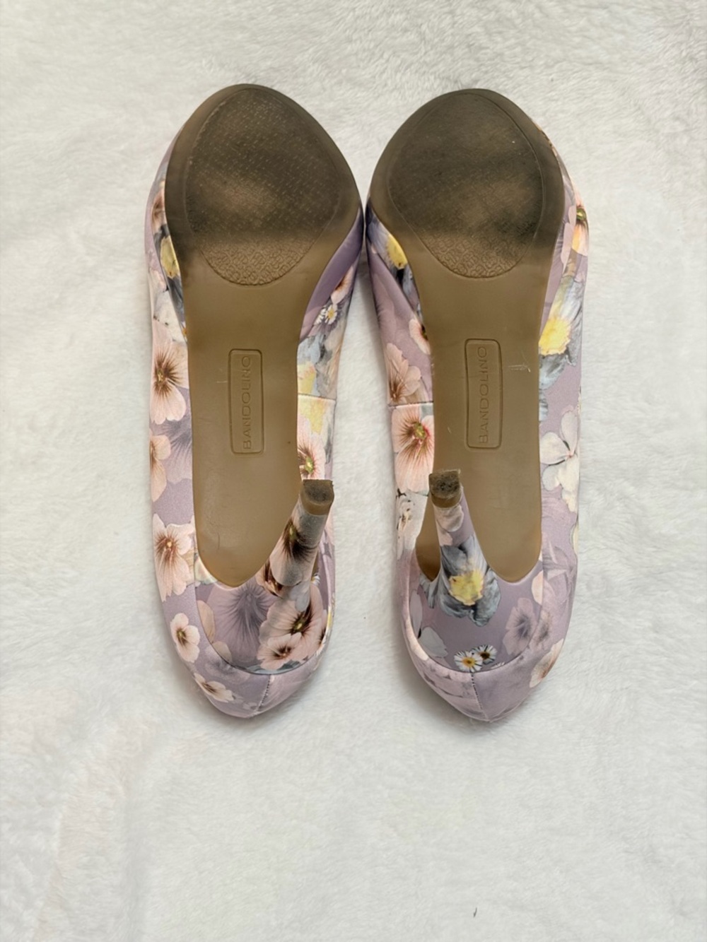 Peep-Toe Floral High Heels in Lavender/Gray - Picture 5 of 6